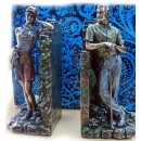 高爾夫球男女人物書檔擋架( y14920 立體雕塑.擺飾>人物立體擺飾>西式人物 )